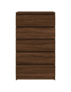 Cassettiera Rovere Marrone 60x36x103 cm in Legno Multistrato