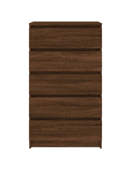 Cassettiera Rovere Marrone 60x36x103 cm in Legno Multistrato