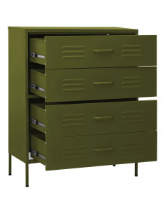 Cassettiera Verde Oliva 80x35x101,5 cm in Acciaio