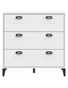 Cassettiera VIKEN Bianco in Legno Massello di Pino