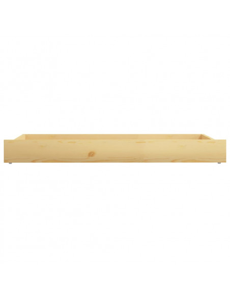 Cassettoni da Letto 2 pz in Legno Massello di Pino