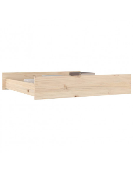 Cassettoni da Letto 2 pz in Legno Massello di Pino