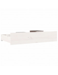 Cassettoni da Letto 4 pz in Legno Massello di Pino Bianco