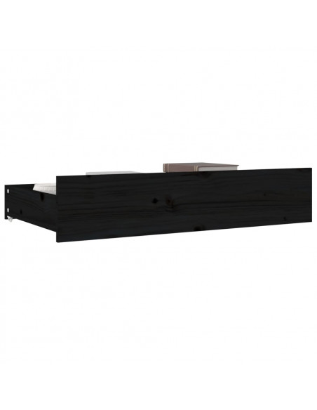 Cassettoni da Letto 4 pz in Legno Massello di Pino Nero