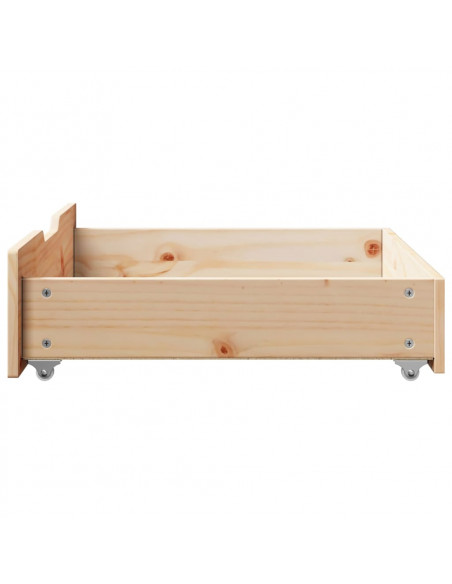Cassettoni da Letto con Ruote 2 pz 75x55x16 cm in Legno di Pino