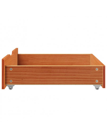 Cassettoni per Letto 2pz Marrone Cera 75x55x16 cm Legno di Pino