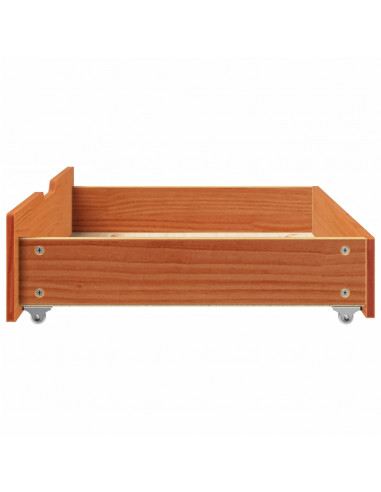 Cassettoni per Letto 2pz Marrone Cera 80x55x16 cm Legno di Pino