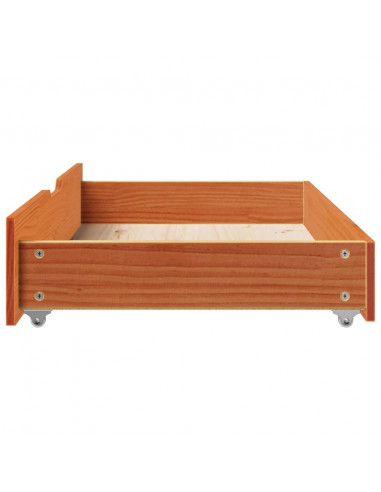Cassettoni per Letto 2pz Marrone Cera 90x55x17 cm Legno di Pino