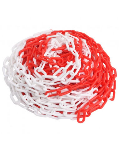 Catena Segnaletica Rossa e Bianca 100 m Ø6 mm in Plastica