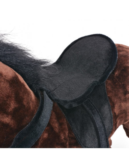 Cavallo in Peluche in Piedi Marrone Scuro XXL
