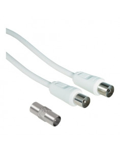 Cavo antenna Hama 00205298 With Adapter 75 Db Bianco Bianco