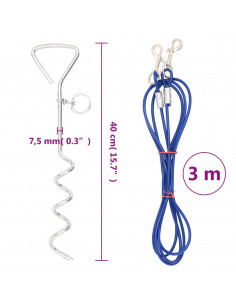 Cavo di Attacco per Cani con Picchetto Terra 3 m