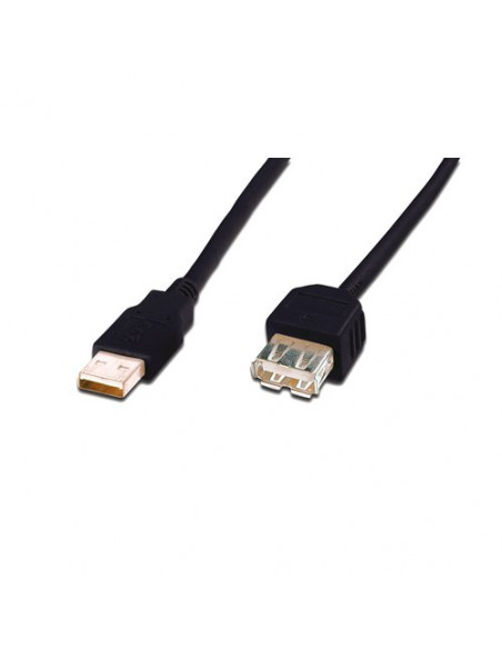 CAVO DIGITUS USB 2.0 A TO USB A, M/F, 3MT, (PROLUNGA), NERO, AK7013AL