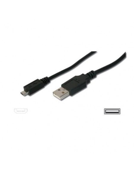 CAVO DIGITUS USB 2.0 A TO USB MICRO-B, M-M, 1,8MT, SCHERMATO, NERO, AK67421
