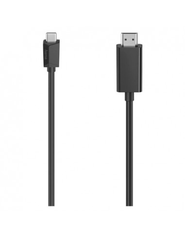 Cavo HDMI Hama 00200718 4K Usb C Plug To Hdmi Black Black