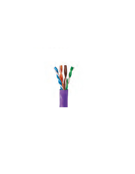 Cavo Lan Cat 6 24 AWG U/UTP 4 Pair LSHF/LSZH Cable Violet - EuroClass Eca 305mt - C6U-Eca-B305VT4