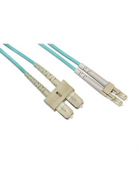 CAVO LINK FIBRA OTTICA LC A SC MULTIMODE DUPLEX HALOGEENFREE LSZH CLASSE OM3 50/125 1mt