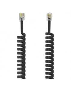 Cavo telefonico Hama 00201150 Spirale Cornetta Black Black
