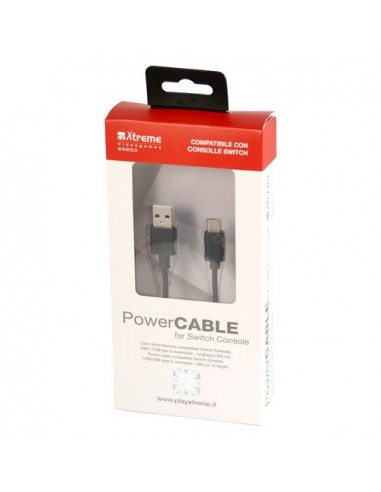 Cavo USB C Xtreme Videogames 95623 SWITCH Power Cable Black Black