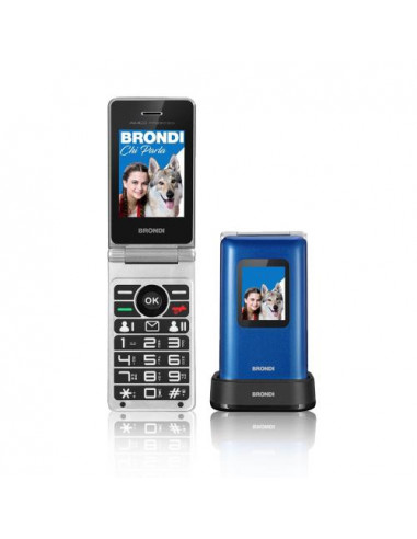 CELLULARE BRONDI AMICO PREZIOSO FLIP BLUE METAL DUAL