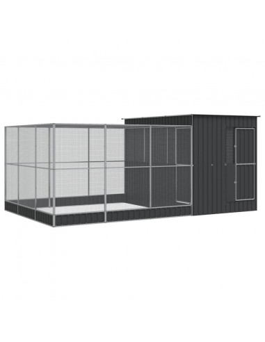 Voliera con Estensione Argento 497x303x216 cm in Acciaio