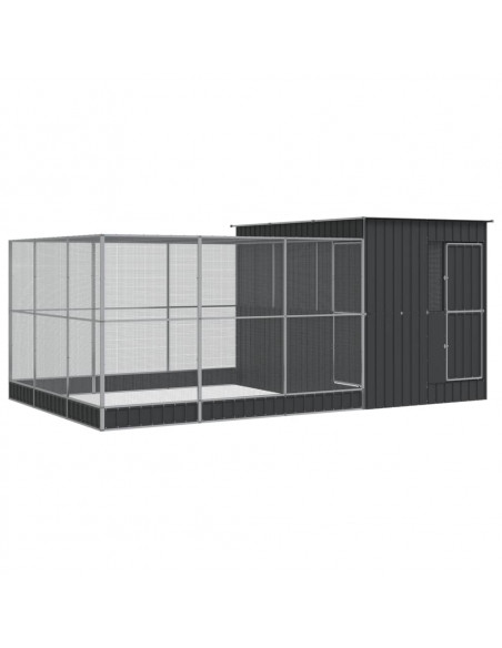 Voliera con Estensione Argento 497x303x216 cm in Acciaio