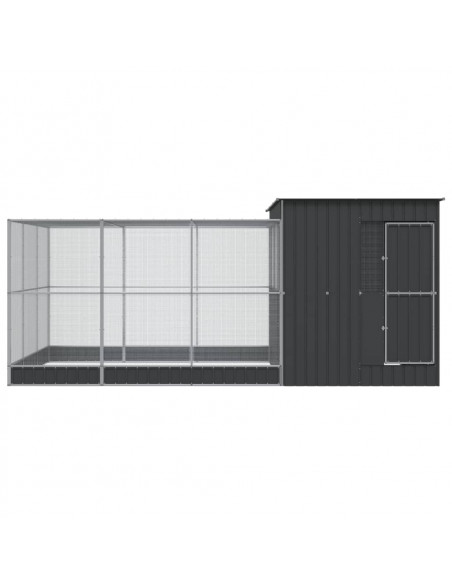 Voliera con Estensione Argento 497x303x216 cm in Acciaio