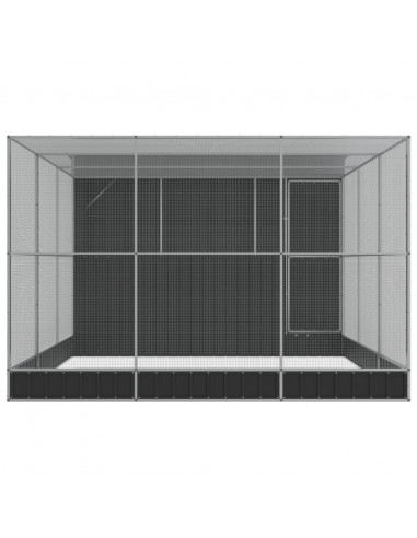 Voliera con Estensione Argento 497x303x216 cm in Acciaio