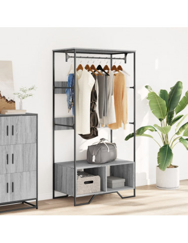 Armadio Grigio Sonoma 90x50x180 cm in Truciolato