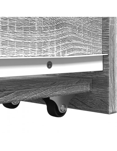 Armadietto da Bagno Stretto con Ruote Grigio Sonoma Truciolato