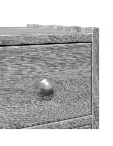 Armadietto da Bagno Stretto con Ruote Grigio Sonoma Truciolato