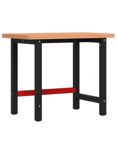 Banco Lavoro 100x60x83 cm Legno Massello Faggio Rettangolare