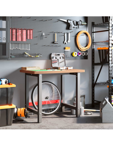 Banco Lavoro 100x60x83 cm Legno Massello Faggio Rettangolare