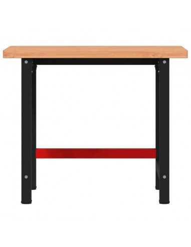 Banco Lavoro 100x60x83 cm Legno Massello Faggio Rettangolare