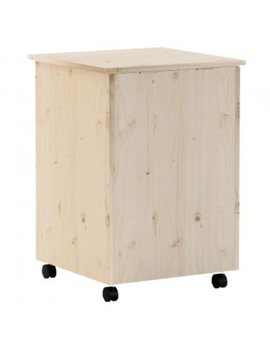 Cesta Biancheria con Ruote RANA 45x45x64 cm Legno Massello Pino