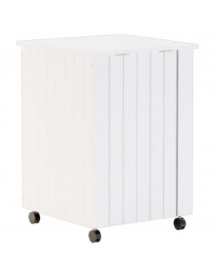 Cesta Biancheria con Ruote RANA Bianca 45x45x64cm Massello Pino