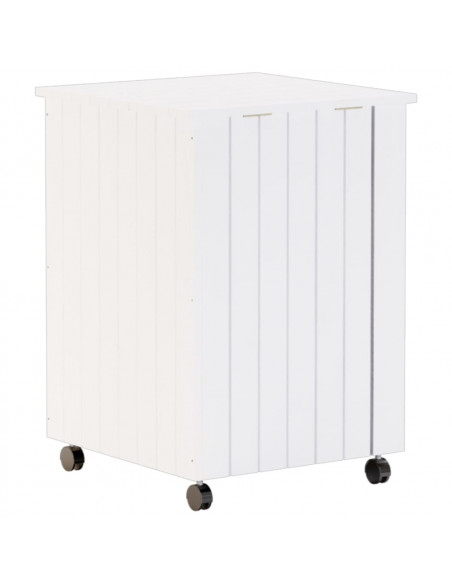 Cesta Biancheria con Ruote RANA Bianca 45x45x64cm Massello Pino