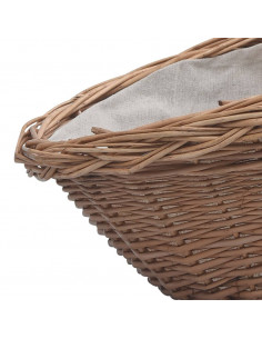 Cesta Legna da Ardere con Manico 57x46,5x52cm Marrone in Salice