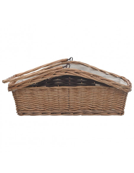 Cesta Legna da Ardere con Manico 61,5x46,5x58cm Marrone Salice