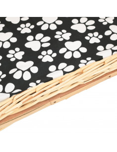 Cesta per Cani con Cuscino 50x33x30 cm Salice Naturale