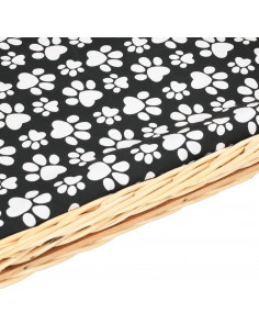 Cesta per Cani con Cuscino 90x54x35 cm Salice Naturale