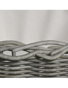 Cesta per Legna con Maniglie 60x40x28 cm Grigia in Salice