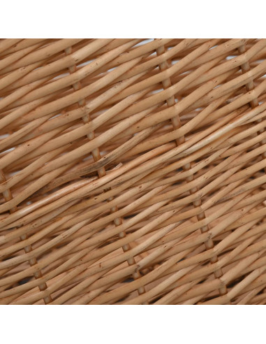 Cesta per Legna con Maniglie 78x54x34cm Salice Naturale