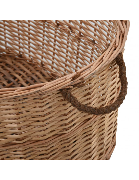 Cesta per Legna con Maniglie 88x57x34cm Salice Naturale