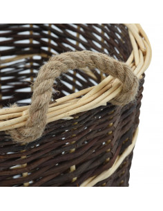 Cesta per Legna con Spallacci 44,5x37x50cm Salice Naturale