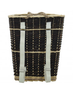 Cesta per Legna con Spallacci 50x44x58cm Salice Naturale