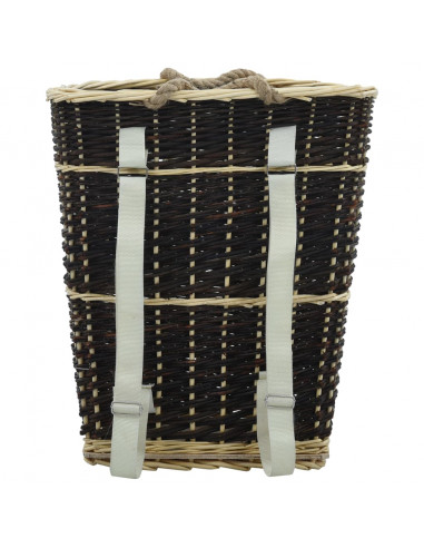 Cesta per Legna con Spallacci 50x44x58cm Salice Naturale