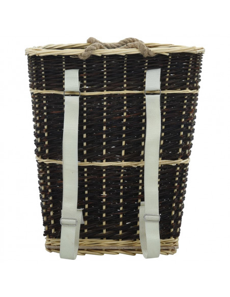 Cesta per Legna con Spallacci 50x44x58cm Salice Naturale