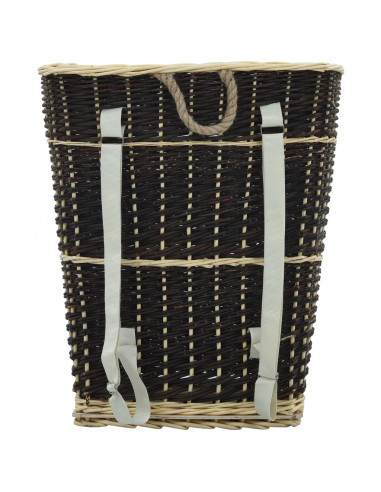 Cesta per Legna con Spallacci 57x51x69cm Salice Naturale