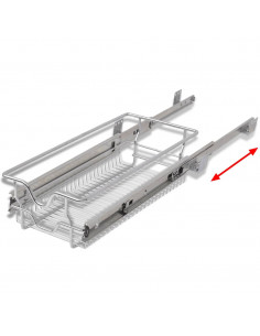 Cestelli a Rete Scorrevoli 2 pz Argento 300 mm